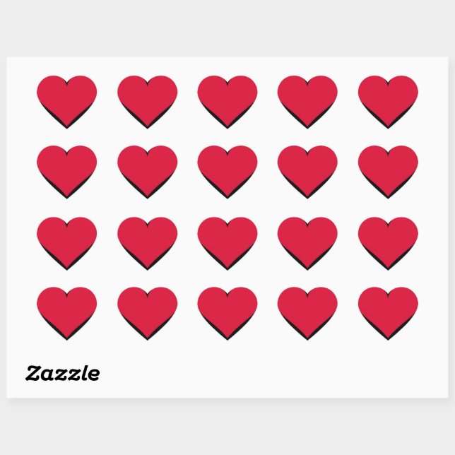 Sticker Cœur Coeur Valentines Jour Amour Coeur (Feuille)