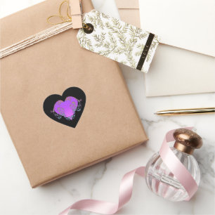 Sticker Cœur Coeur violet élégant et romantique avec de la pros