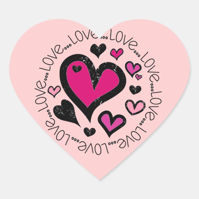 Sticker Cœur Coeurs Amour Amour Amour (Devant)