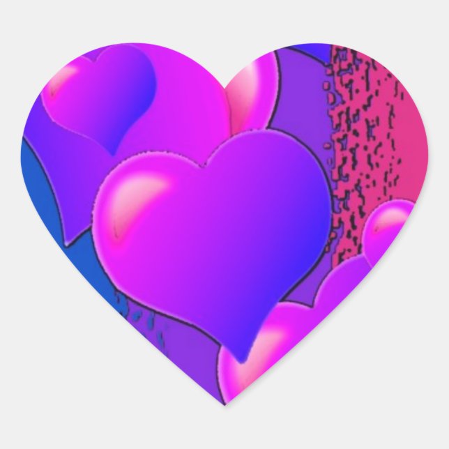 Sticker Cœur Coeurs Bi Pride (Devant)