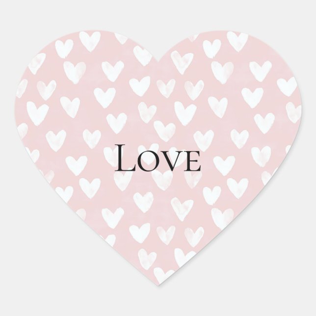 Sticker Cœur Cœurs Blancs Rose Féminin   (Devant)