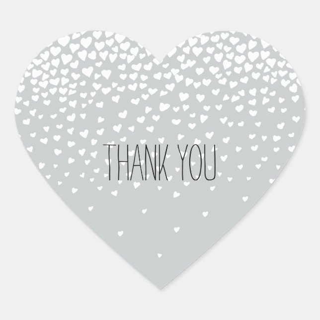 Sticker Cœur Coeurs Confetti Gris Blanc (Devant)