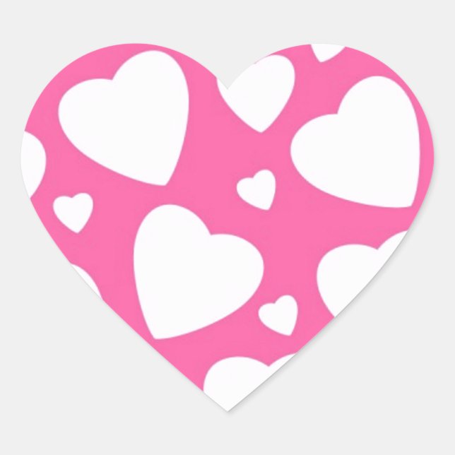 Sticker Cœur Coeurs d'amour roses (Devant)
