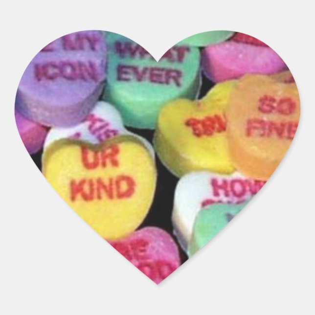Sticker Cœur cœurs de bonbon de la Saint-Valentin (Devant)