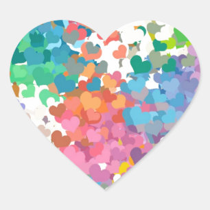 Sticker Cœur Cœurs de Confettis Pastels
