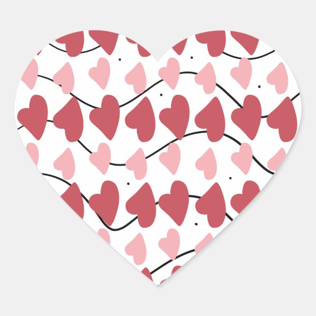 Sticker Cœur Cœurs de la Saint-Valentin Motif Points Doodles    (Devant)
