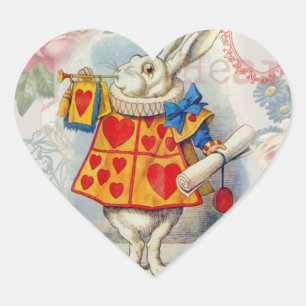 Sticker Cœur Cœurs de Lapin Blanc Alice Classique