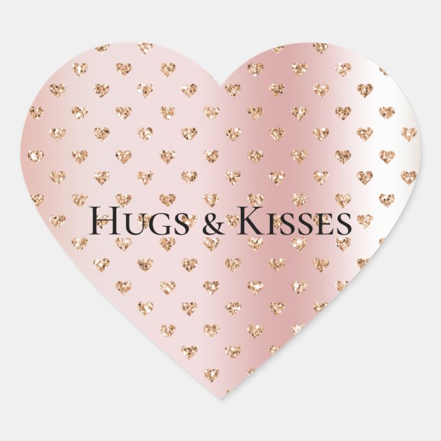 Sticker Cœur Coeurs de Parties scintillant or Rose Blush (Devant)