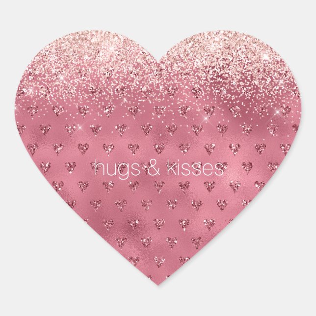 Sticker Cœur Coeurs de Parties scintillant rouge brillant (Devant)