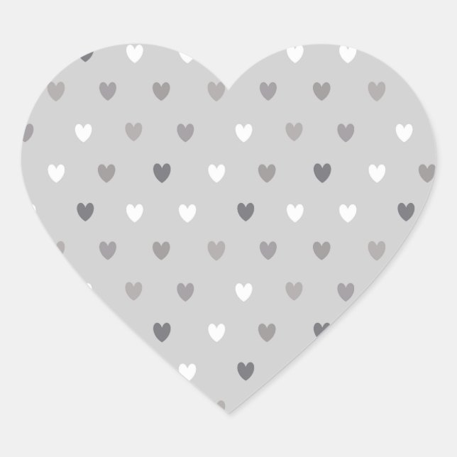 Sticker Cœur Coeurs de polka minuscules dans les tons gris (Devant)