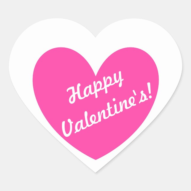 Sticker Cœur Coeurs de polka rose Fuchsia sur blanc (Devant)