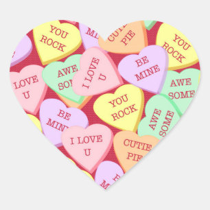 Sticker Cœur Coeurs de sucrerie de Saint-Valentin