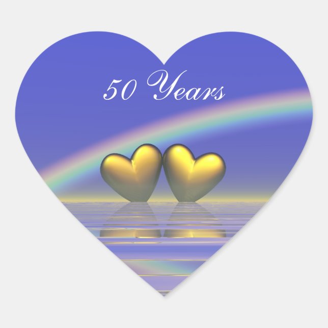 Sticker Cœur Coeurs d'or du 50e anniversaire (Devant)