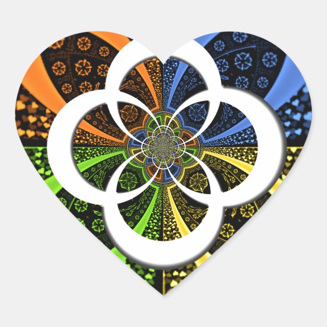 Sticker Cœur Coeurs Iridescente Polka sans soudure Point Art Ab (Devant)