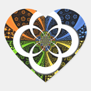 Sticker Cœur Cœurs iridescents motif à pois sans couture Art ab