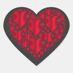 Sticker Cœur Coeurs, les coeurs rouges et brillants motif,