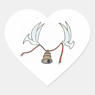 Sticker Cœur Coeurs mariages Doves Porter Mariage Bell Mariages