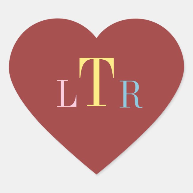 Sticker Cœur Coeurs mariages Monogramme Enveloppe Stick (Devant)