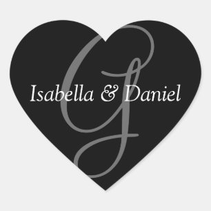 Sticker Cœur Coeurs mariages Monogramme Mariage de phoque Monog