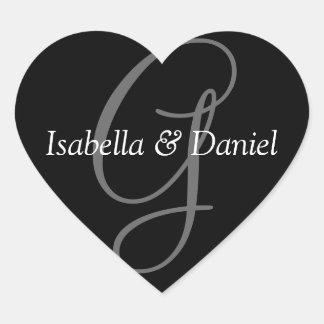 Sticker Cœur Coeurs mariages Monogramme Mariage de phoque Monog