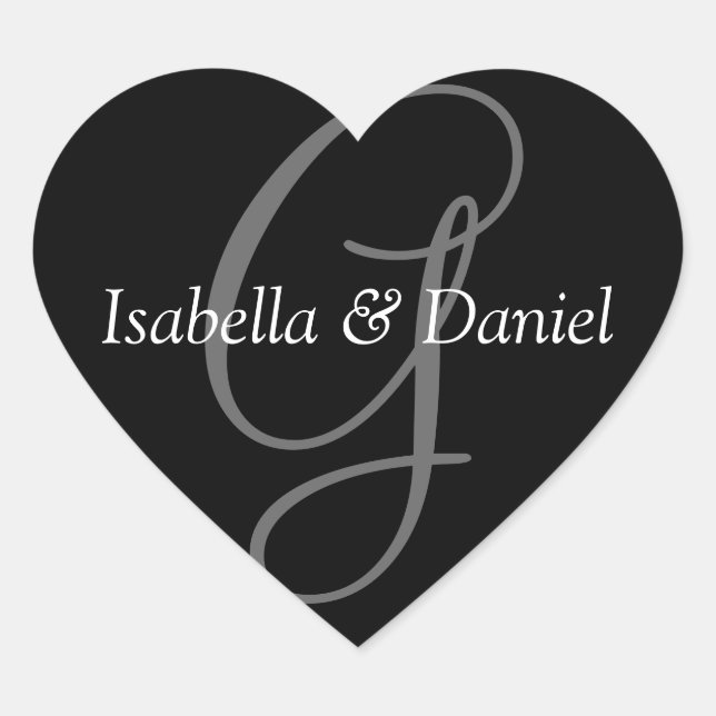 Sticker Cœur Coeurs mariages Monogramme Mariage de phoque Monog (Devant)