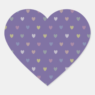 Sticker Cœur Coeurs minuscules polka sur violet violet Ultra vi