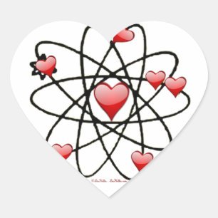 Sticker Cœur Coeurs rouges de Saint Valentin atomique