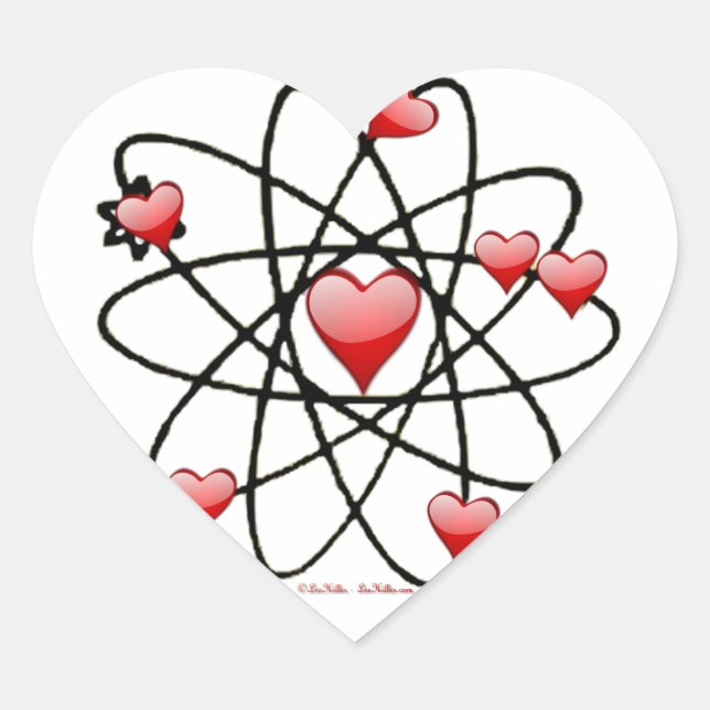 Sticker Cœur Coeurs rouges de Saint Valentin atomique (Devant)