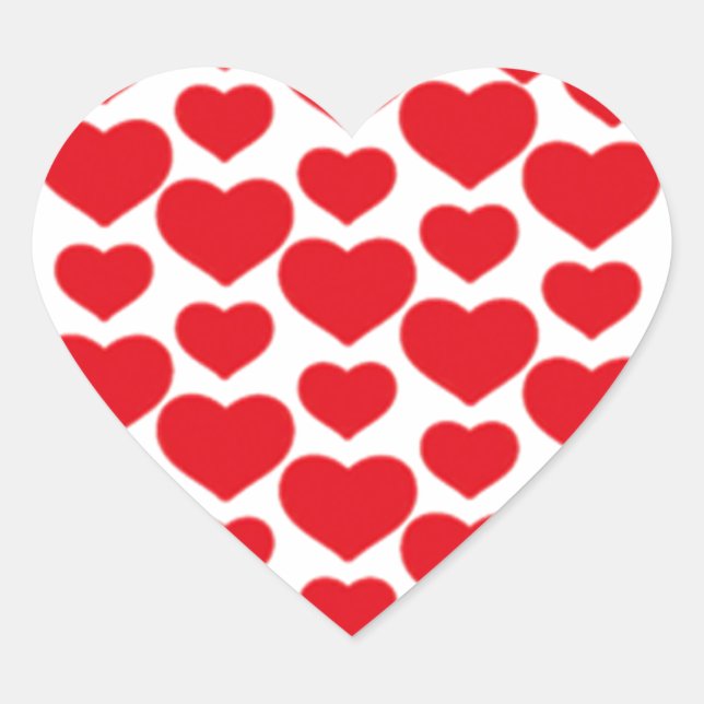 Sticker Cœur Coeurs rouges pour Valentine - (Devant)