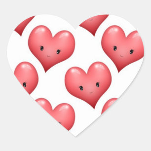 Sticker Cœur Cœurs souriants mignons