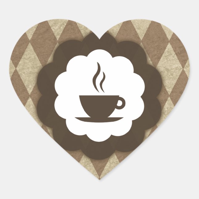 Sticker Cœur coffee (Devant)