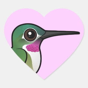 Sticker Cœur Colibri à grande queue
