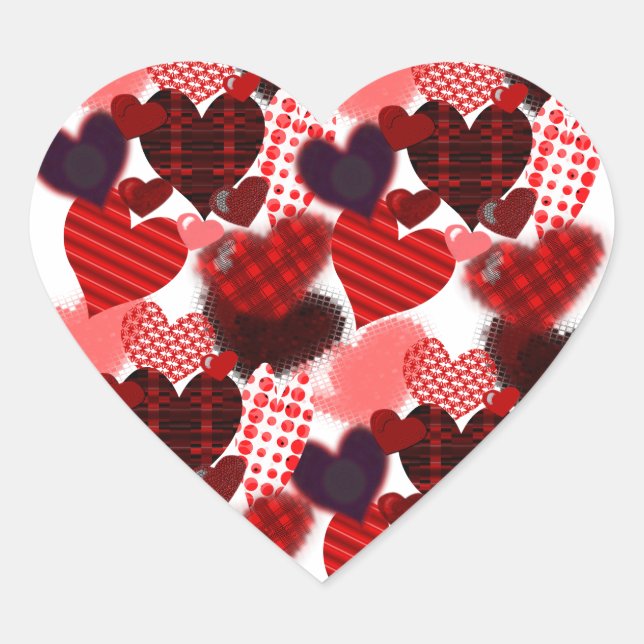 Sticker Cœur Collage cardiaque texturé (Devant)