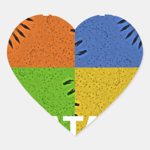 Sticker Cœur Collage d'art pop coloré et message "Hakuna Matata