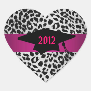 Sticker Cœur collants de graduation guépard