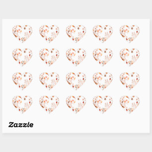 Sticker Cœur Collection d'autocollants Prairie de fleurs sauvag