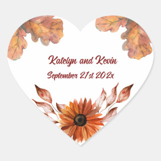 Sticker Cœur Collection de Mariages d'automne rustique et cosy