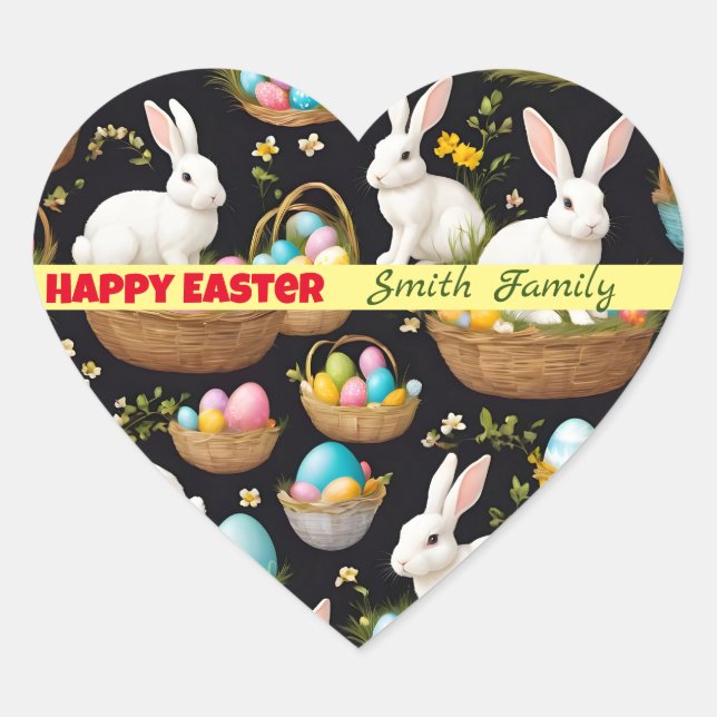 Sticker Cœur Collection populaire Happy Easter (Devant)