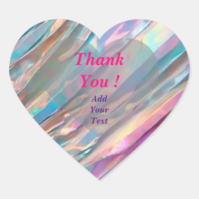 Sticker Cœur Collection Tendance Opale Pailletée Holographique (Devant)