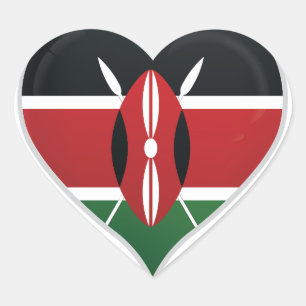 Sticker Cœur collier de coeur du drapeau d'amour kenya