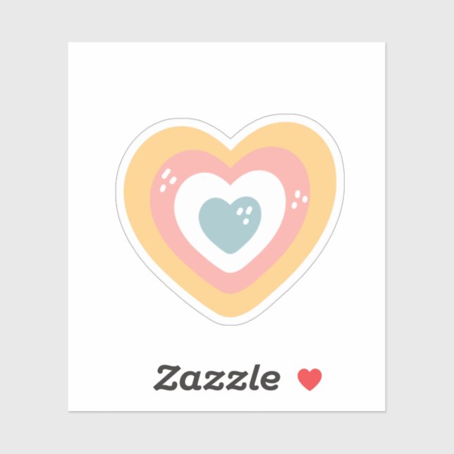 Sticker Coeur coloré mignon (Feuille)