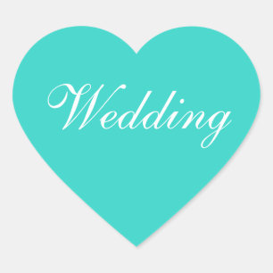 Sticker Cœur Colours Invitation Turquoise