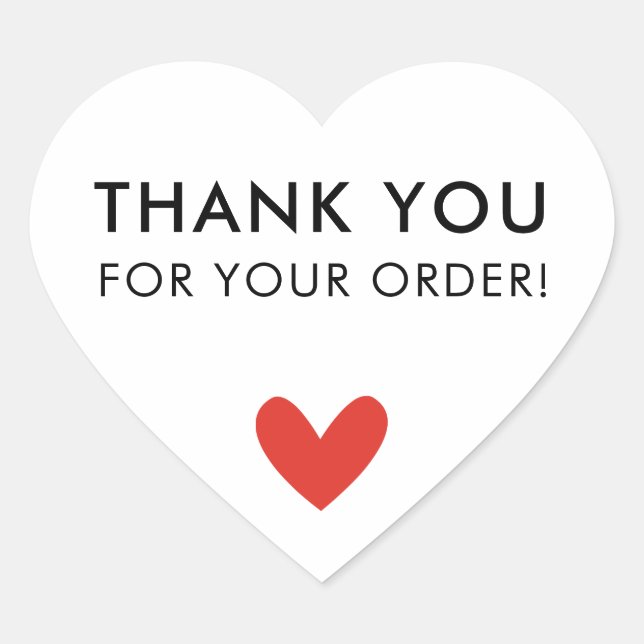 Sticker Cœur COMMANDE EMBALLAGE MERCI coeur mignon (Devant)