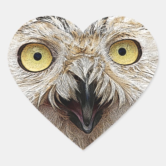 Sticker Cœur Comment Es-Tu ? Owl Qui Êtes-Vous ? (Devant)