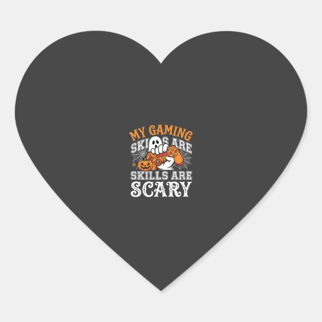 Sticker Cœur Compétences de jeu Halloween sont un contrôleur fa (Devant)