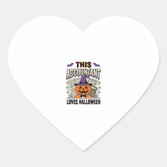 Sticker Cœur Comptable Halloween Drôle Saison fiscale effrayant (Devant)