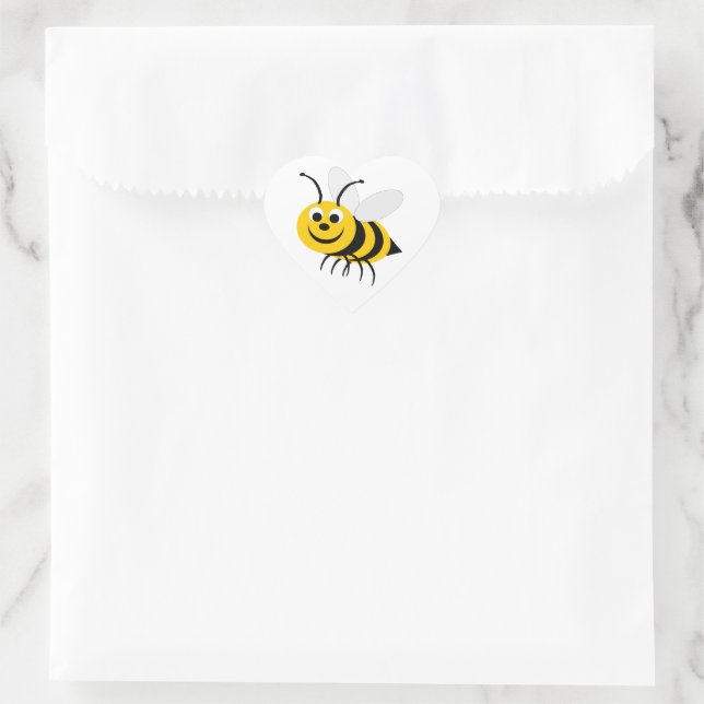 Sticker Cœur Conception d'abeilles (Sac)