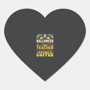 Sticker Cœur Conception de café assez effrayante pour Halloween