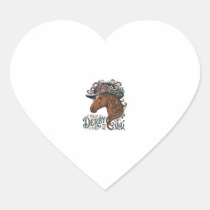 Sticker Cœur Conception de chemise à chapeau floral de cheval d
