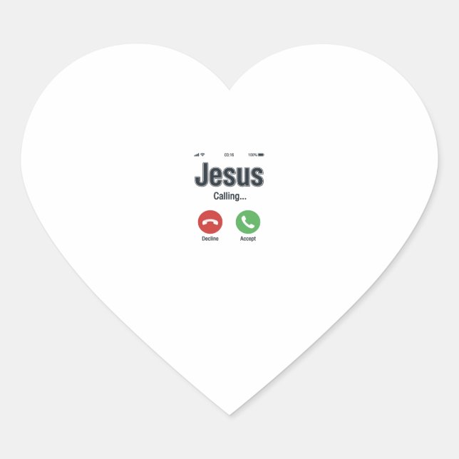 Sticker Cœur Conception de chemise chrétienne pour écran de tél (Devant)